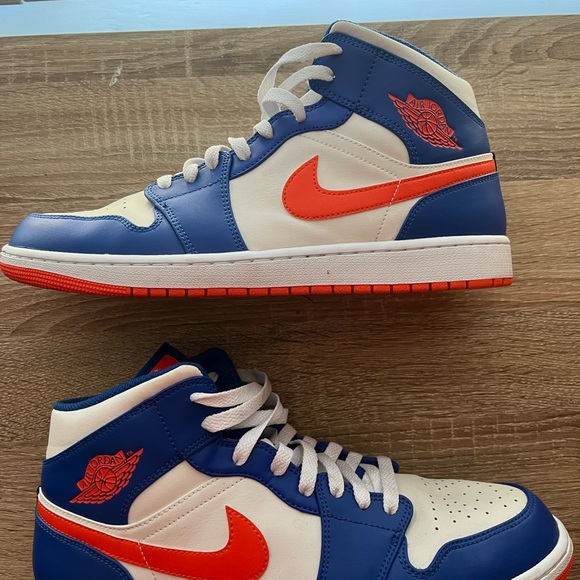 Nike Other - Nike Air Jordan 1 Mid NY Knicks "Wheaties" Blue Orange FD1029-400 Men's Size 12